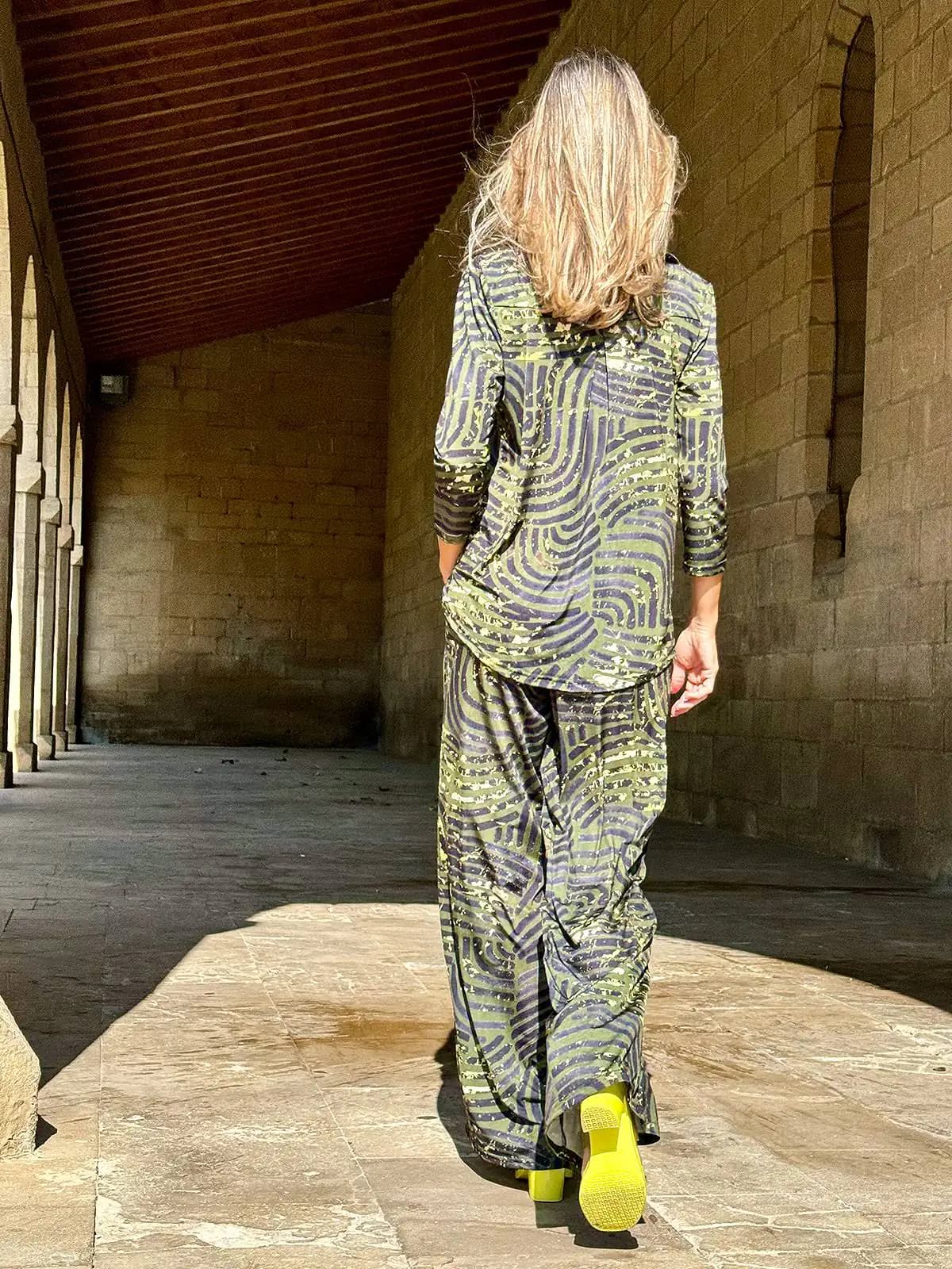 Camisa Idoia print kaki-lima