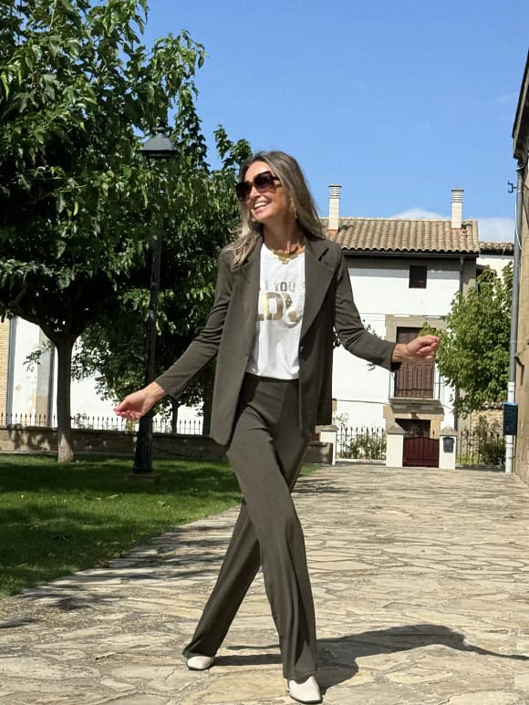 Traje chaqueta kaki