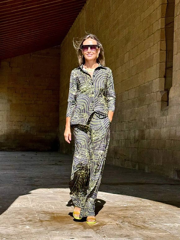 Camisa Idoia print kaki-lima